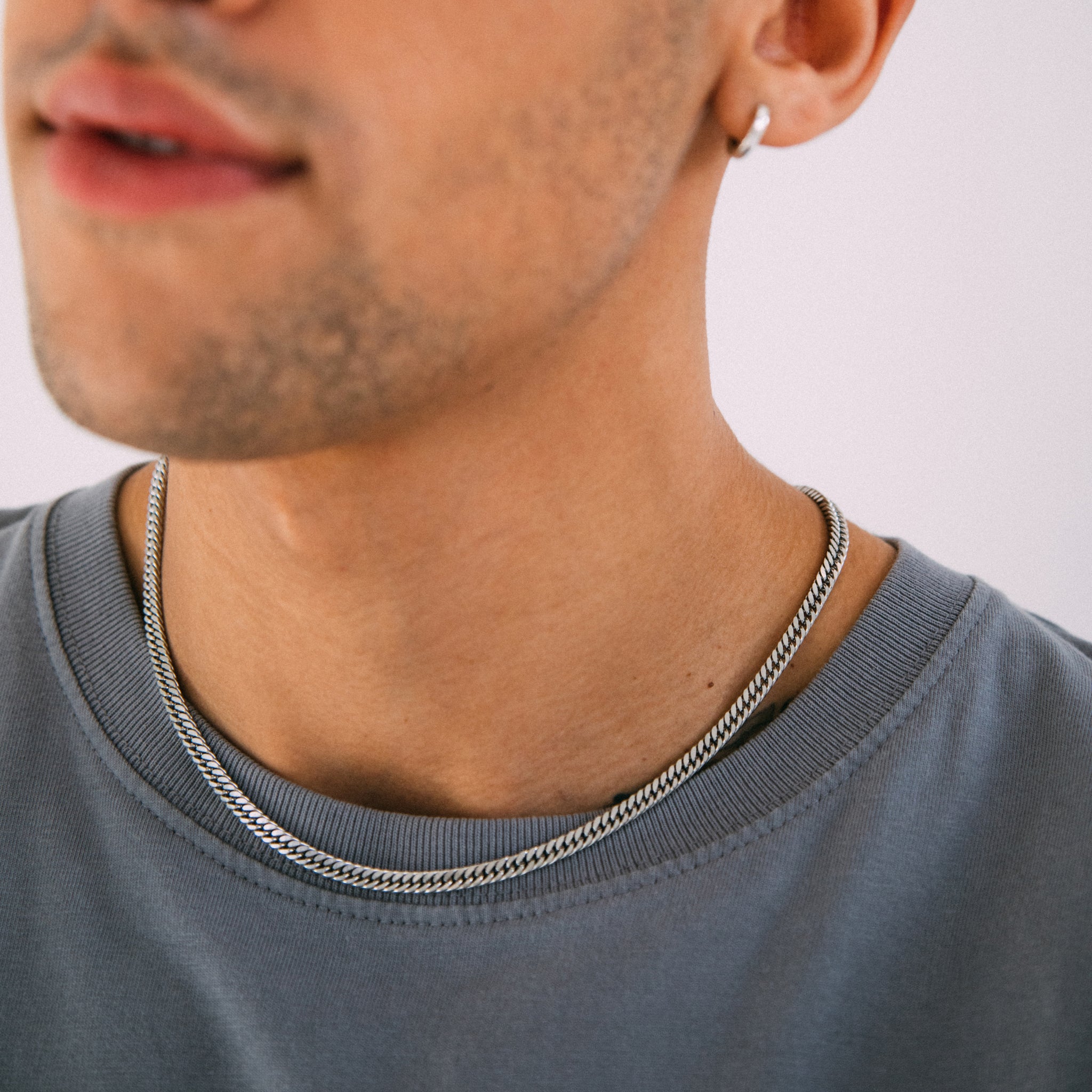 Mens tight shop neck chain