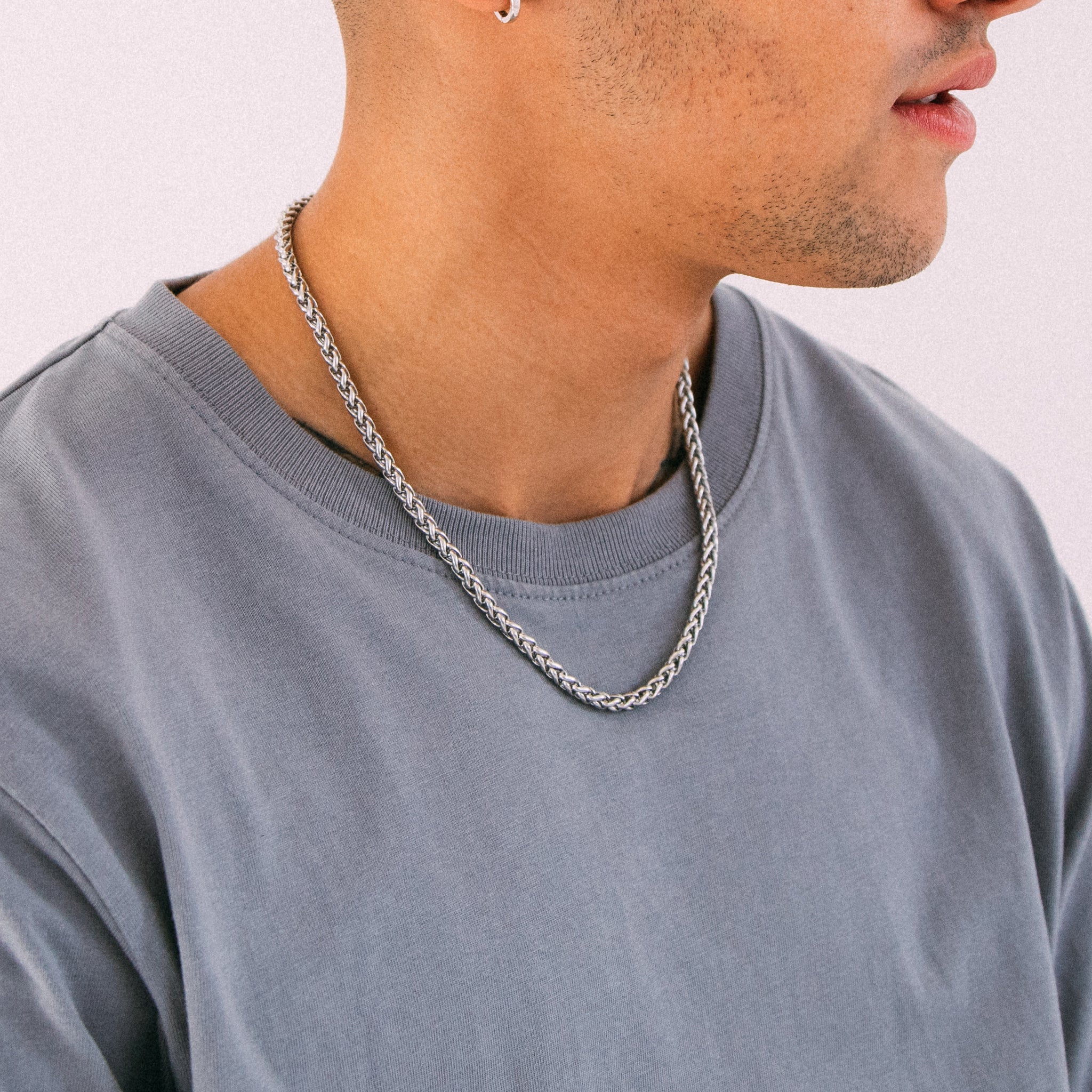 Mens wheat chain on sale necklace